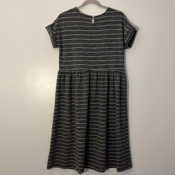 Sweet Salt | Striped Heather gray & white midi dress Women’s size S modest - Picture 4 of 8